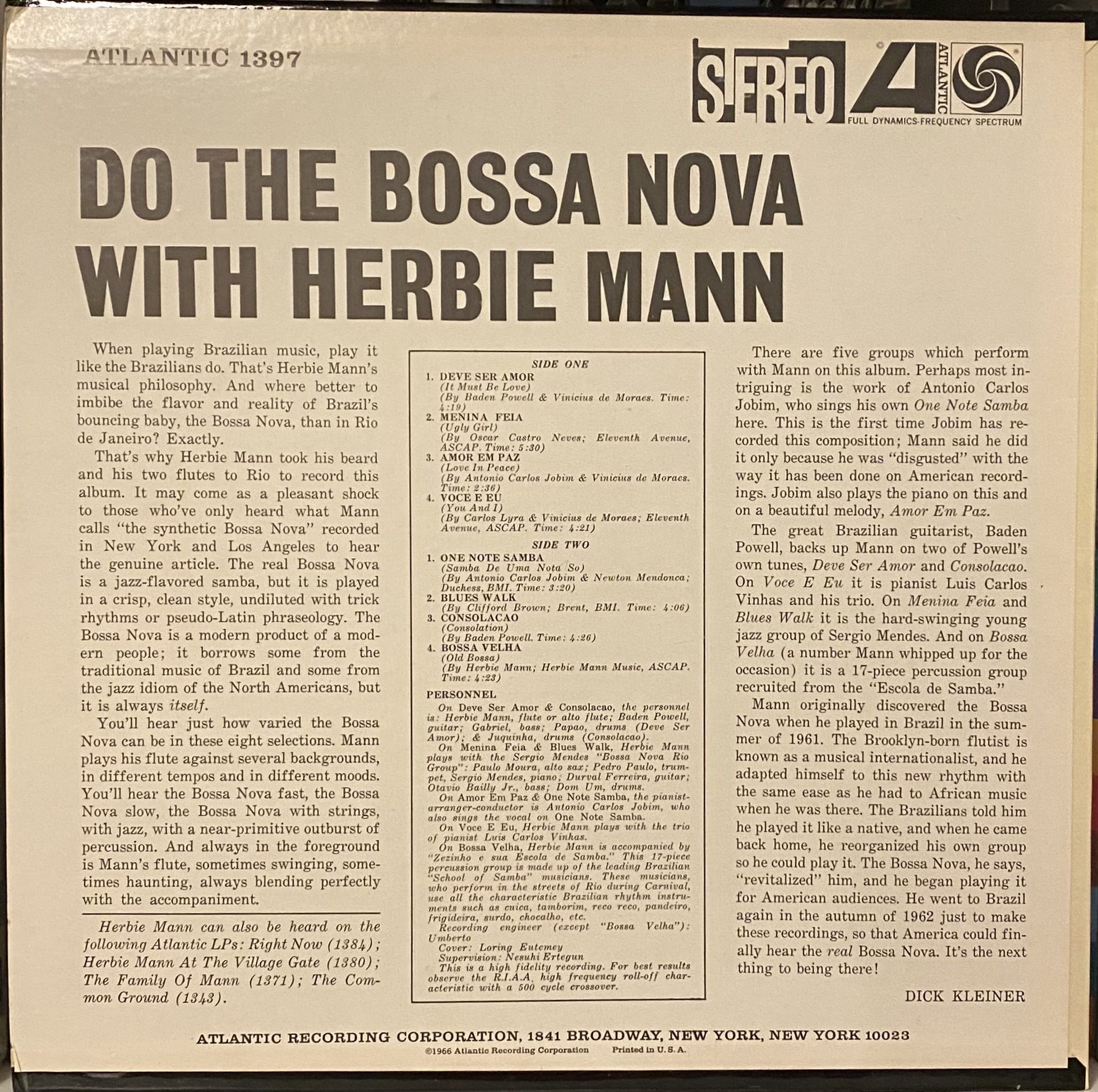 Herbie Mann Do The Bossa Nova With Herbie Mann Nearmint